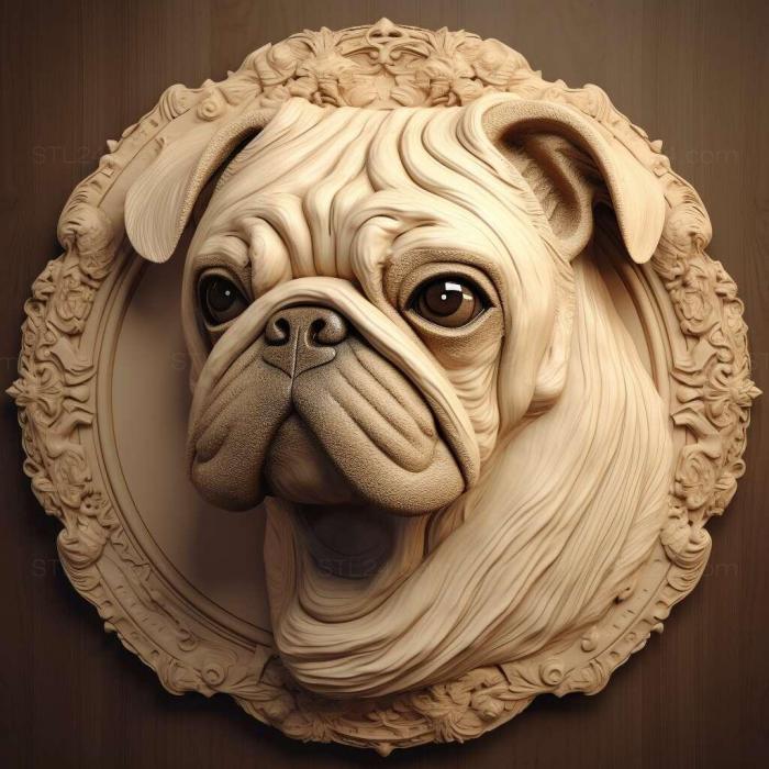 Nature and animals (st pug 1, NATURE_3493) 3D models for cnc